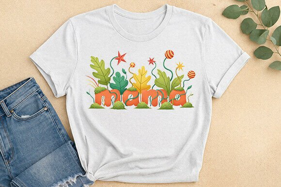 Autumn Floral Mama Graphic Tee: A Creative Asset