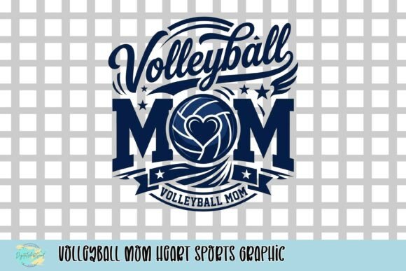 Celebrate the Game: The Volleyball Mom Heart Sports Graphic