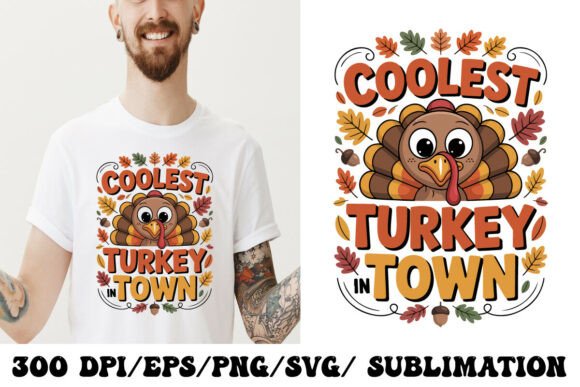 Coolest Turkey in Town Graphic: Your Go-To Thanksgiving Design
