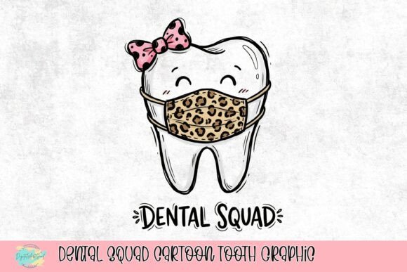 Dental Squad Cartoon Tooth Graphic: A Playful Branding Asset