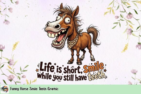 Funny Horse Smile Teeth Graphic: A Design Asset That Grins Back