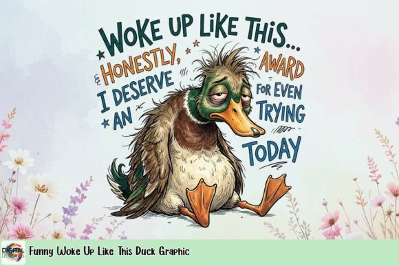 Funny Woke Up Like This Duck Graphic: Your Secret Weapon for Relatable Branding