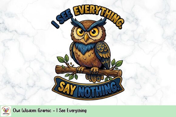 Owl Wisdom Graphic: I See Everything for Bold Design