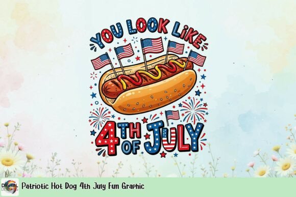 Patriotic Hot Dog 4th July Fun Graphic: A Design Guide