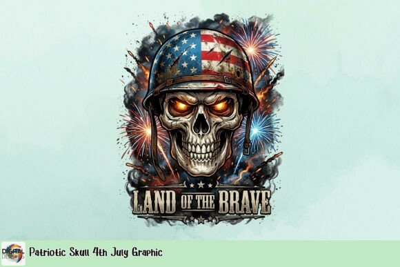 Patriotic Skull 4th July Graphic: Bold & Iconic Design