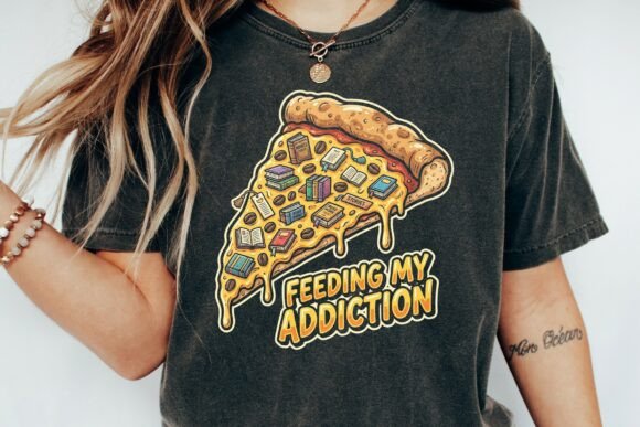 Pizza Book Lover Funny Graphic: A Slice of Creative Chaos