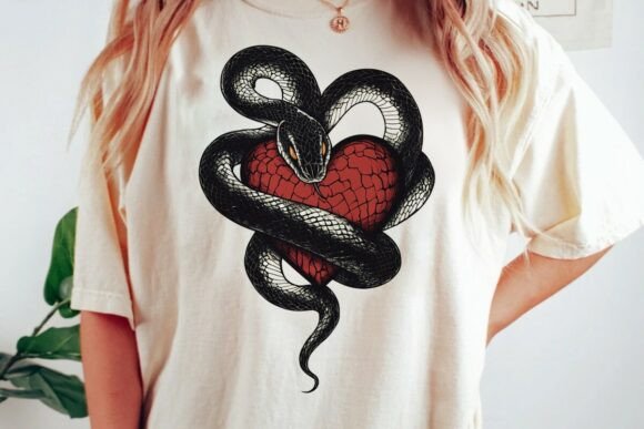 Snake Heart Embrace Graphic Art: A Designer's Guide to This Bold PNG Asset