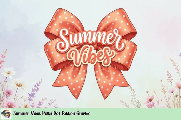 Summer Vibes Polka Dot Ribbon Graphic: A Design Asset for Joyful Projects