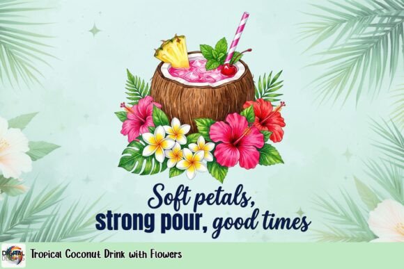 Tropical Coconut Drink Graphic: A Splash of Paradise
